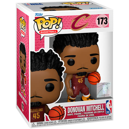 Figura Funko POP! Basketball de Donovan Mitchell con balón y equipación de Cleveland