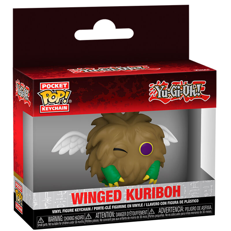 Llavero Funko Pocket Pop! de Winged Kuriboh de Yu-Gi-Oh! en su caja