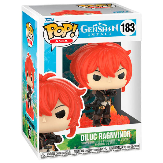 Figura Funko POP! de Diluc Ragnvindr de Genshin Impact en caja
