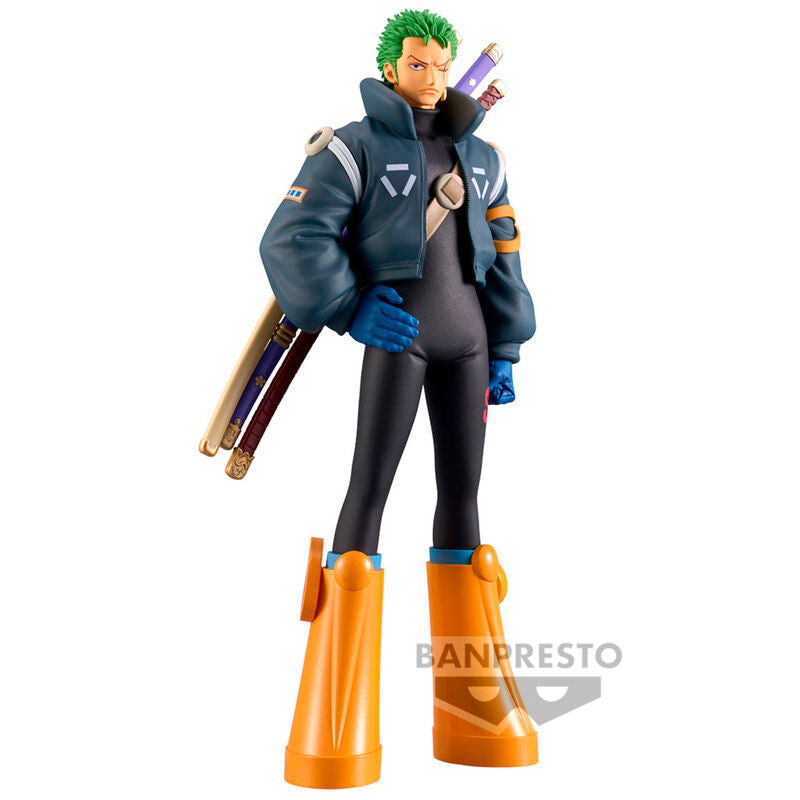 Figura de Roronoa Zoro Egghead de One Piece con tres katanas