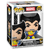 Figura Funko POP! Marvel de Wolverine con traje amarillo y azul en caja
