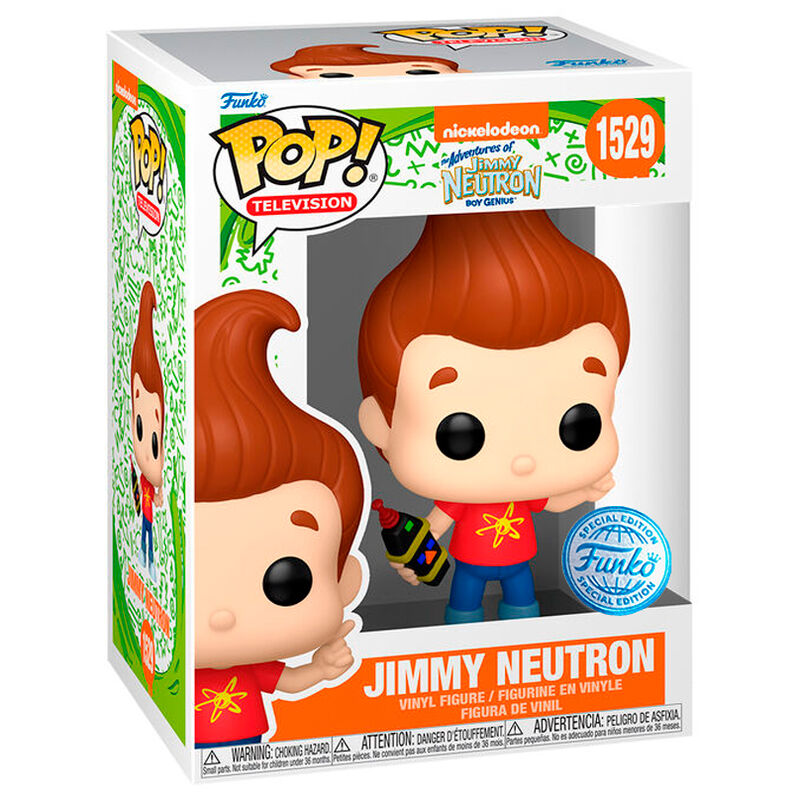 Figura Funko POP! de Jimmy Neutron con dispositivo y camiseta roja - 2
