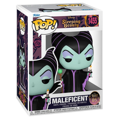 Figura Funko POP! de Maléfica con una vela en su caja