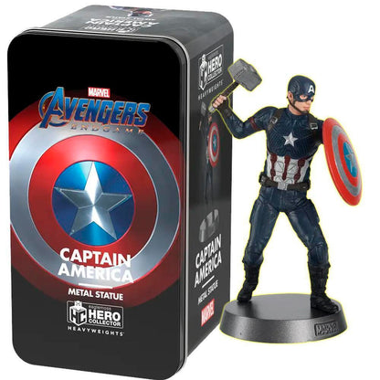 Figura metálica de Capitán América Heavyweights con escudo y martillo