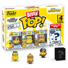 Blíster FUNKO Bitty Pop! Minions Serie 1 con cuatro figuras y estante