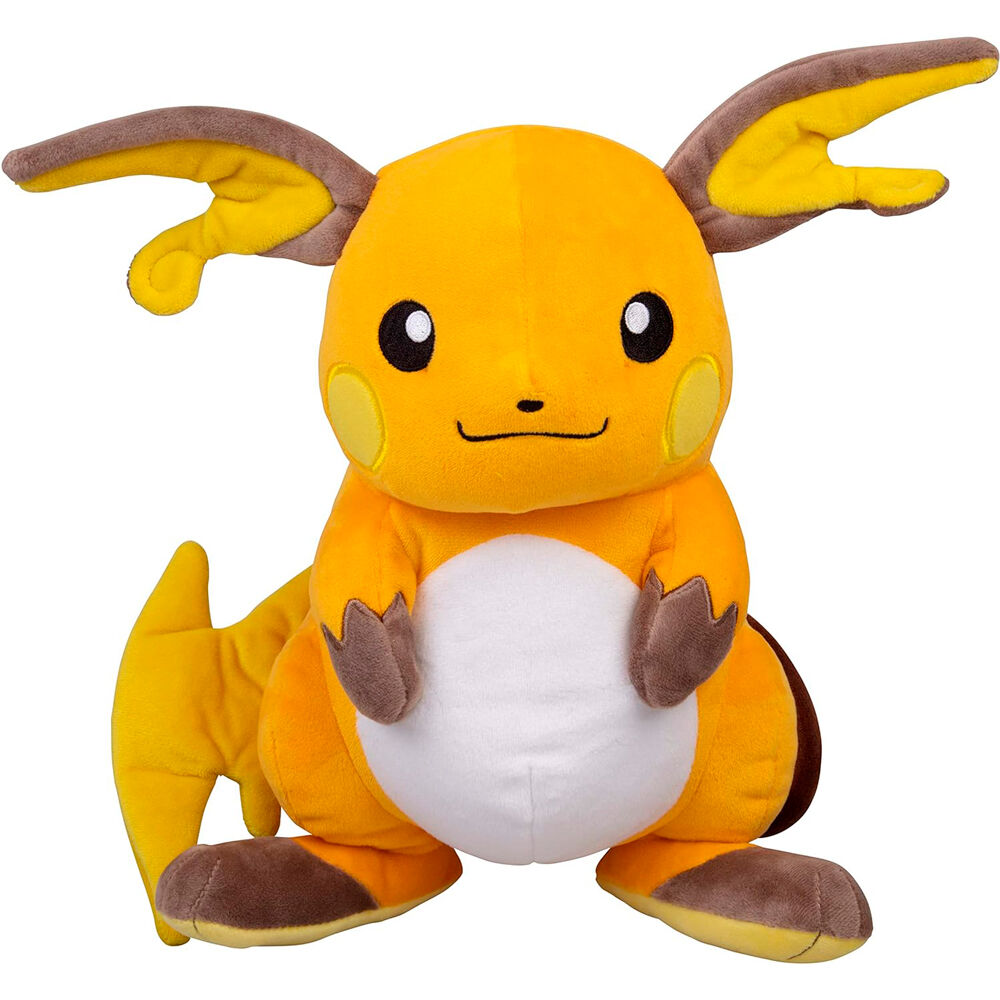 Peluche de Raichu Pokémon naranja sentado