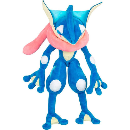 Peluche de Greninja Pokémon azul de 30 cm con banda rosa