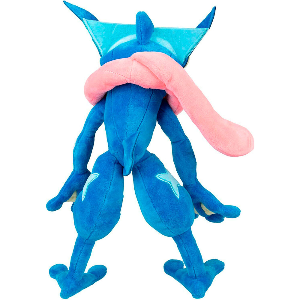 Peluche de Greninja Pokémon azul de 30 cm con banda rosa - 4