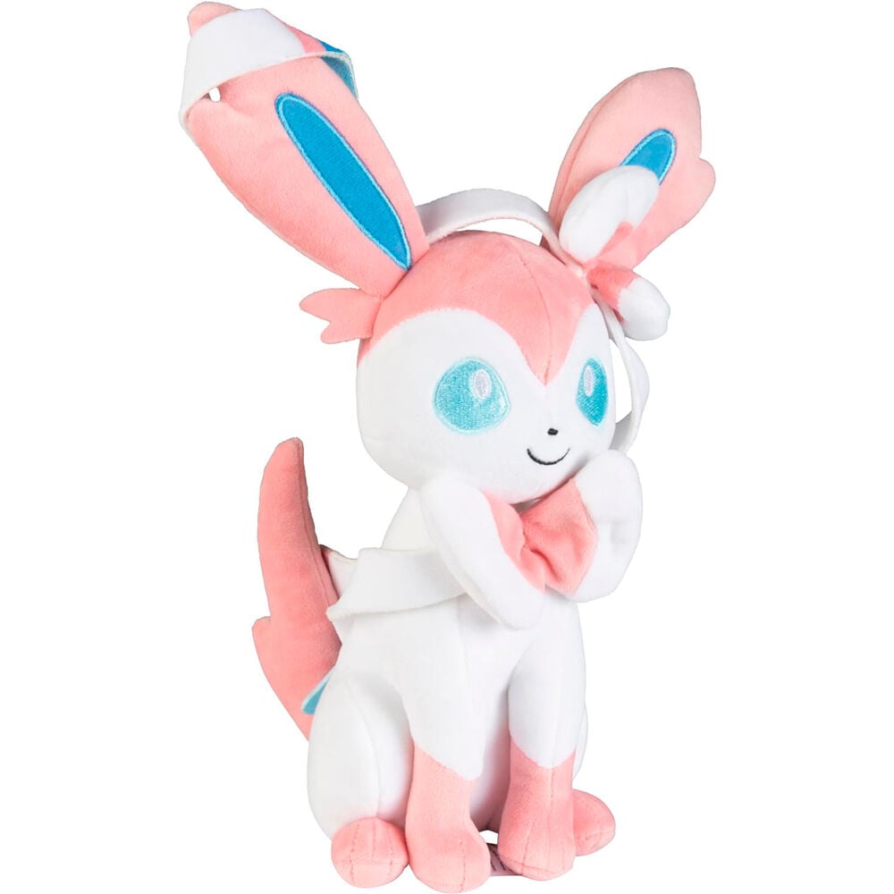 Peluche de Sylveon Pokémon en blanco y rosa