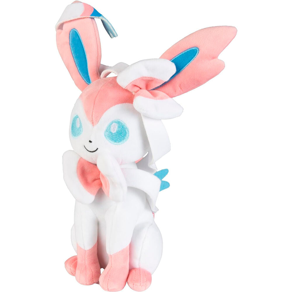 Peluche de Sylveon Pokémon en blanco y rosa - 3
