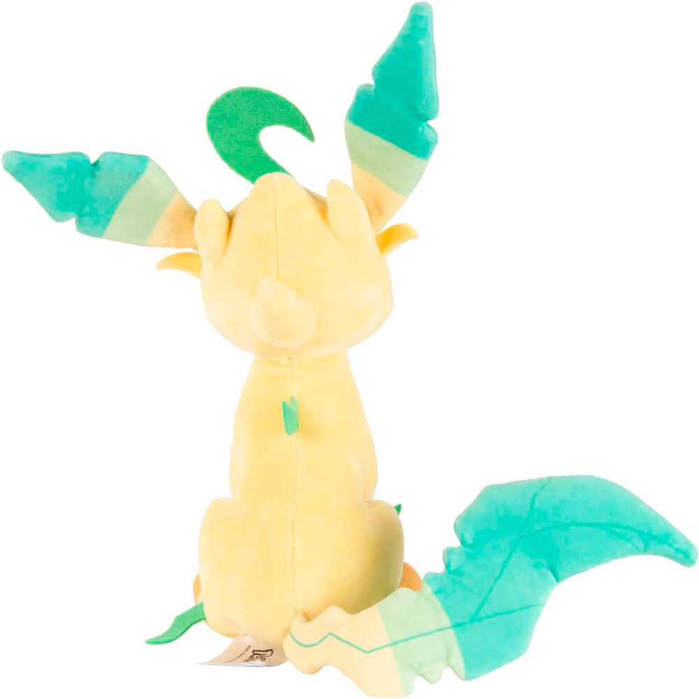 Peluche de Leafeon Pokémon de 23 cm en tonos crema y verde - 4