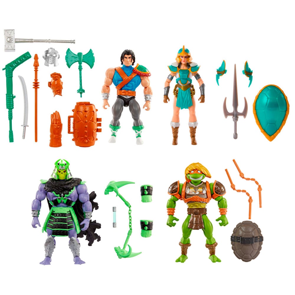 Figuras articuladas Mattel Turtles of Grayskull con personajes de Masters del Universo y Tortugas Ninja