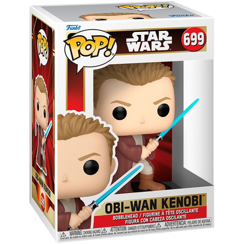 Figura Funko POP! de Obi-Wan Kenobi con sable de luz azul en caja Star Wars