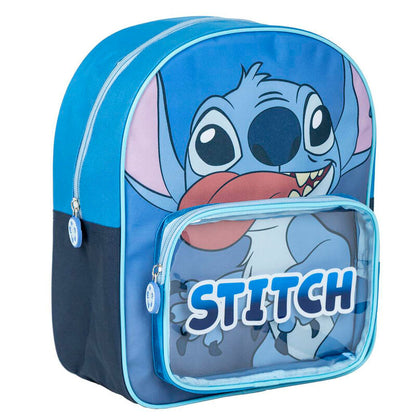 Mochila azul de Stitch Disney con bolsillo frontal