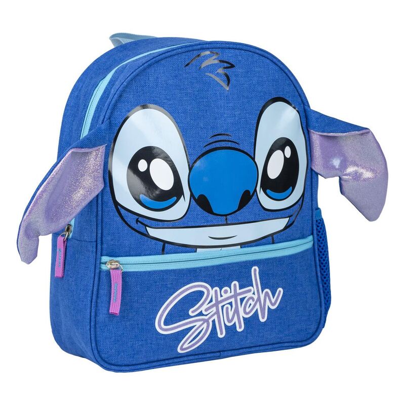 Mochila azul de Stitch Disney con bolsillo frontal