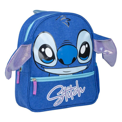 Mochila azul de Stitch Disney con bolsillo frontal