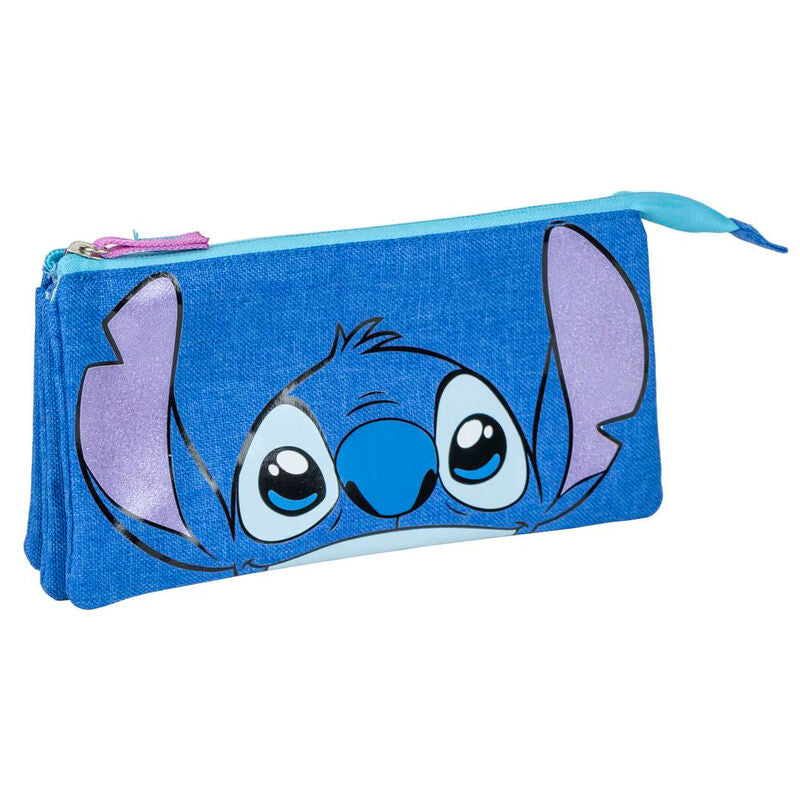 Portatodo triple azul de Stitch Disney