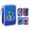 Plumier doble azul y lila de Stitch Disney
