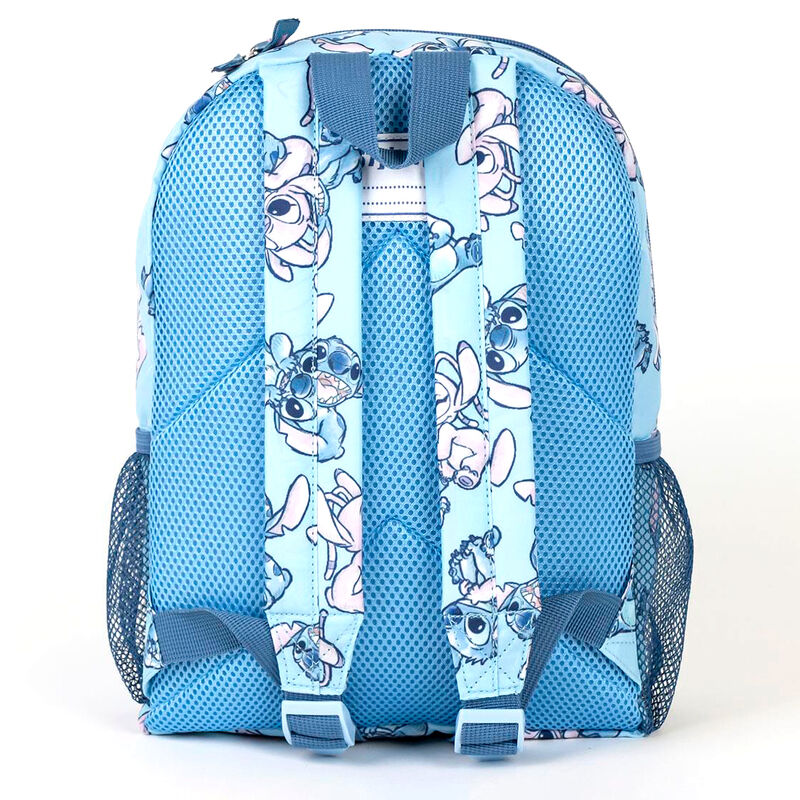 Mochila escolar azul de Stitch Disney con bolsillo frontal y bolsillos laterales - 2