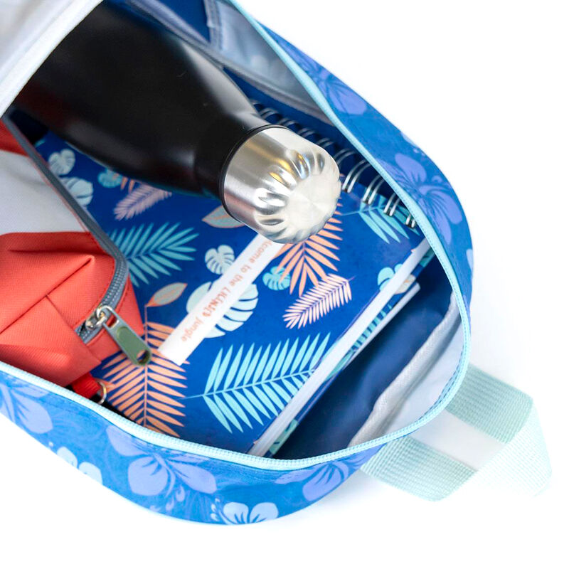Mochila 3D azul de Stitch Disney con estampado floral - 3