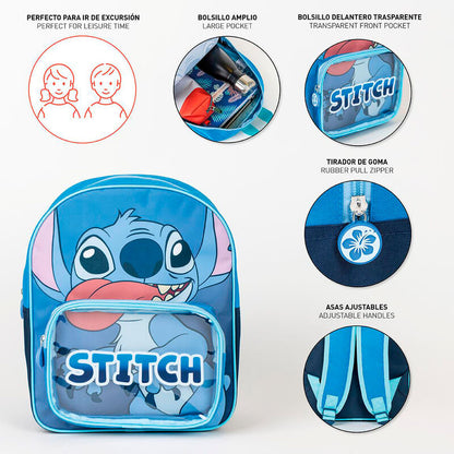 Mochila azul de Stitch Disney con bolsillo frontal - 4