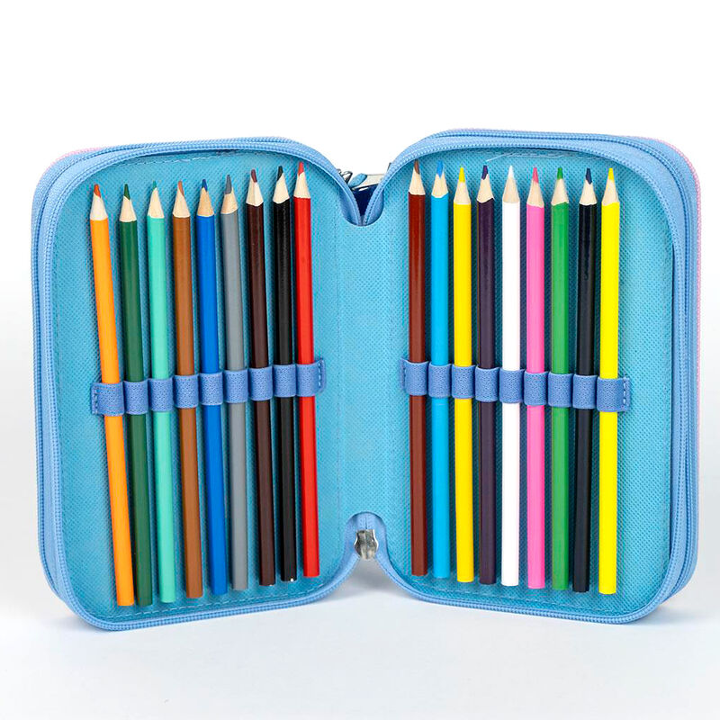 Plumier triple Disney de Stitch y Angel en tonos lila y azul - 4