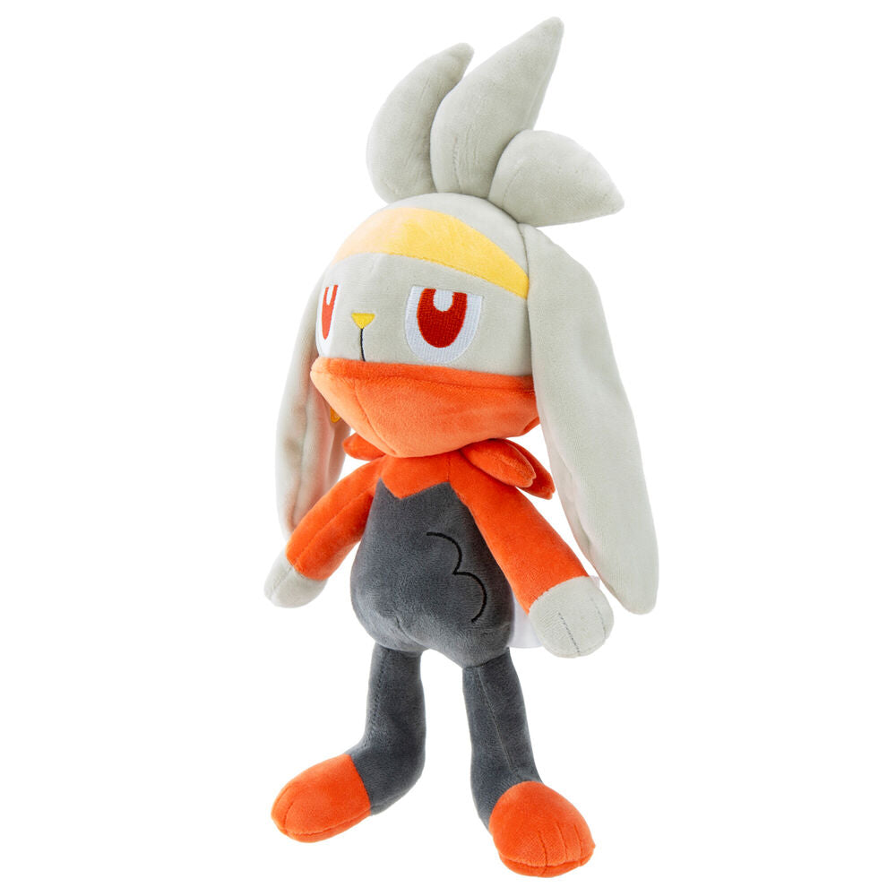 Peluche de Raboot Pokémon de 30 cm con detalles naranjas - 2