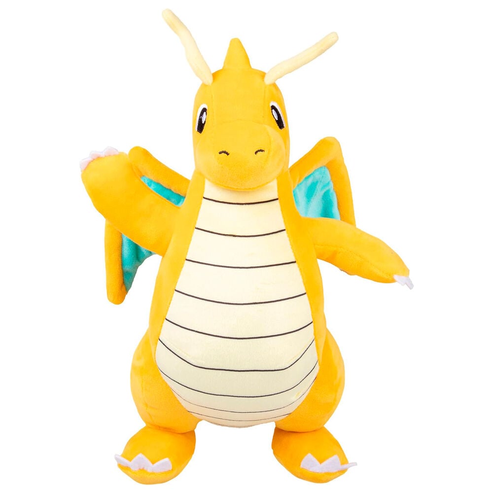 Peluche Dragonite de Pokémon amarillo con alas turquesas
