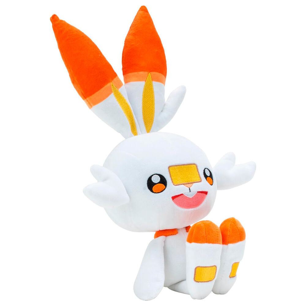 Peluche de Scorbunny Pokémon de 30 cm en blanco y naranja - 4