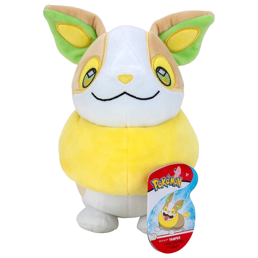 Peluche Yamper de Pokémon de JAZWARES en tonos marrón, blanco, amarillo y verde - 4