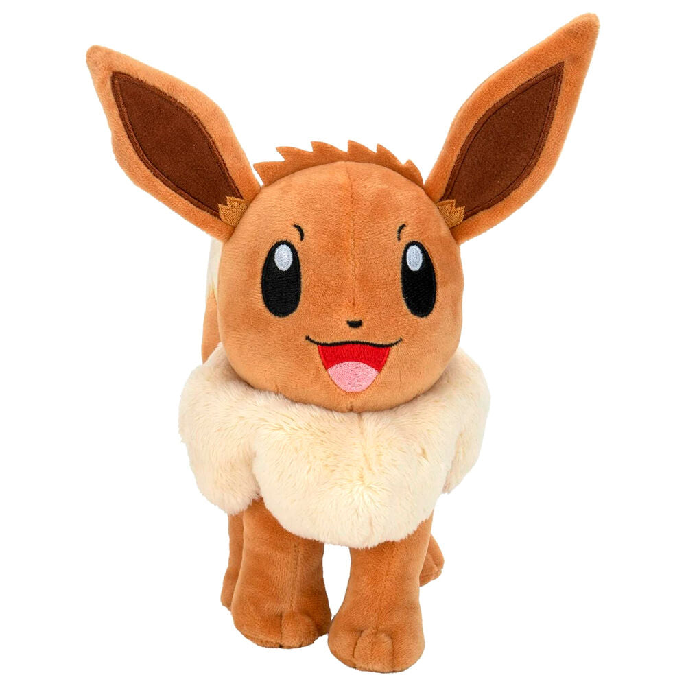 Peluche de Eevee Pokémon con grandes orejas y collar crema - 3