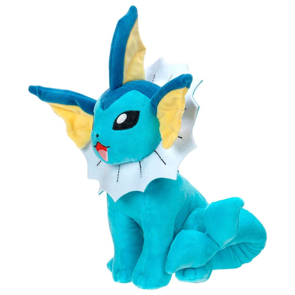 Peluche Vaporeon Pokémon azul turquesa sentado