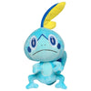 Peluche de Sobble Pokémon azul turquesa con cresta amarilla