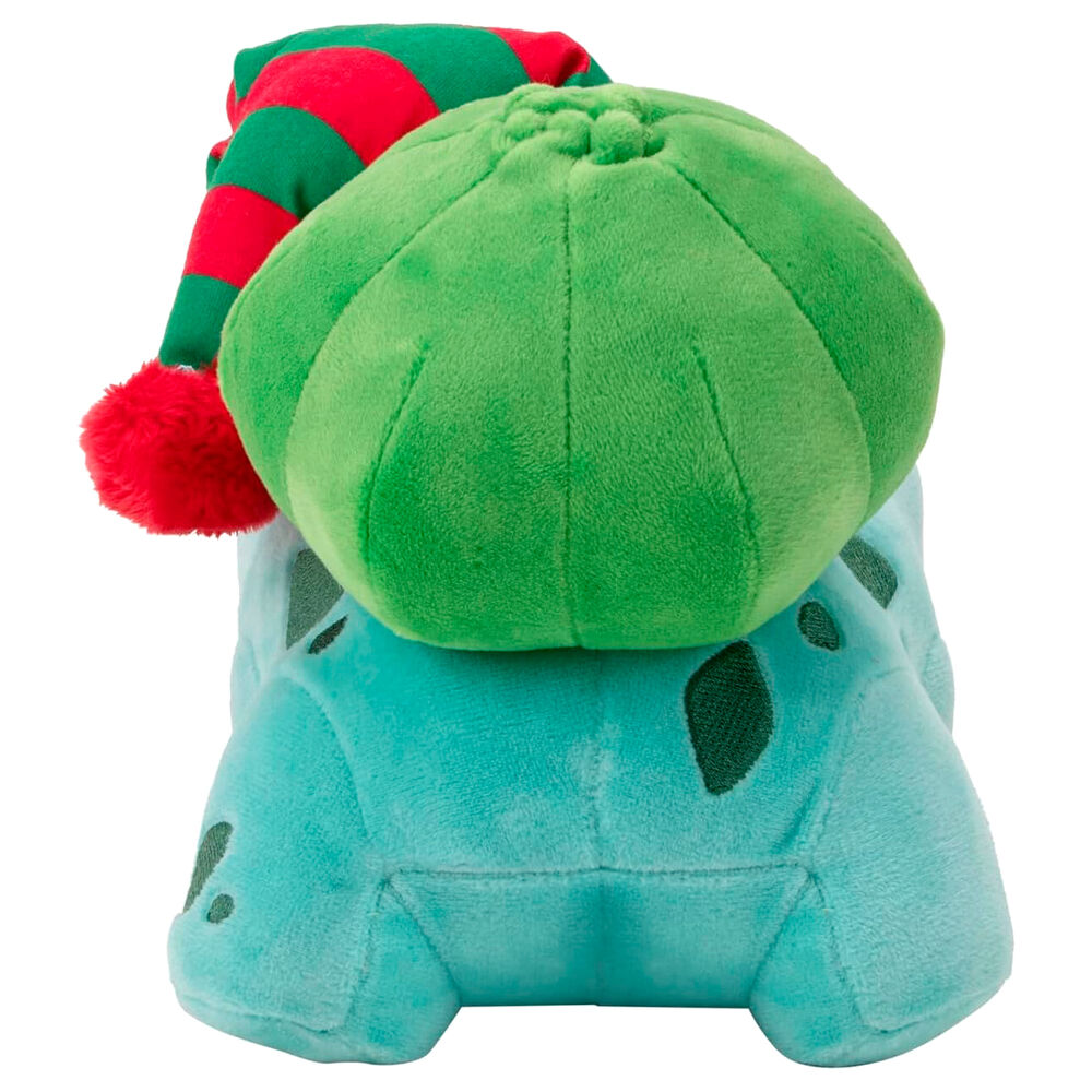 Peluche navideño de Bulbasaur Pokémon con gorro rojo y verde - 3