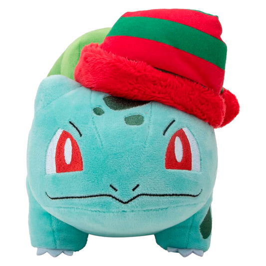 Peluche navideño de Bulbasaur Pokémon con gorro rojo y verde - 5