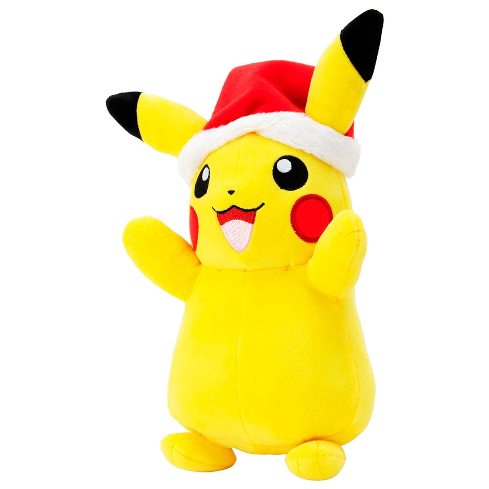 Peluche de Pikachu Pokémon con gorro de Navidad rojo - 3