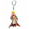 Llavero con figura de El Principito con abrigo verde, espada y estrellas