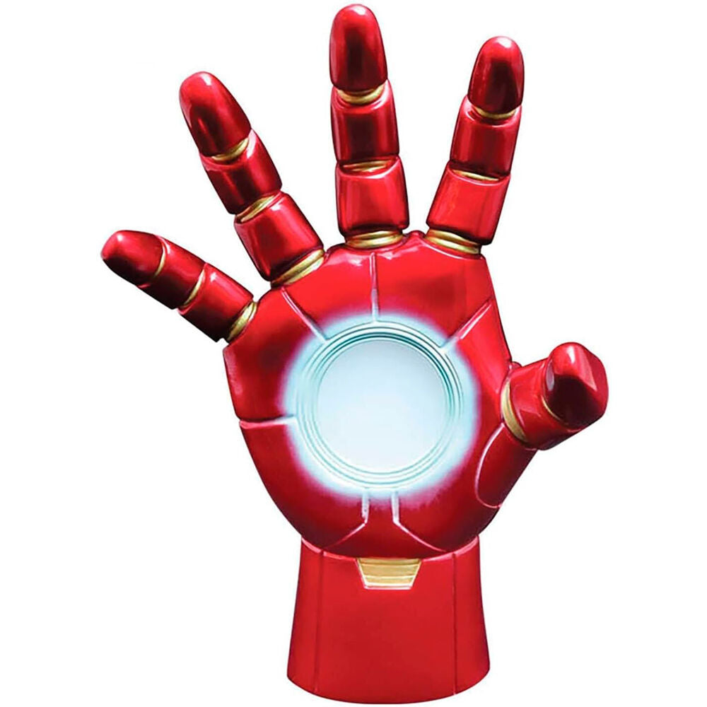 Estatua Heroic Hands de Iron Man con mano acorazada roja y reactor circular