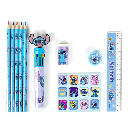 Set de papelería Stitch Disney con lápices, cuaderno, regla, pegatinas y estuche - 2