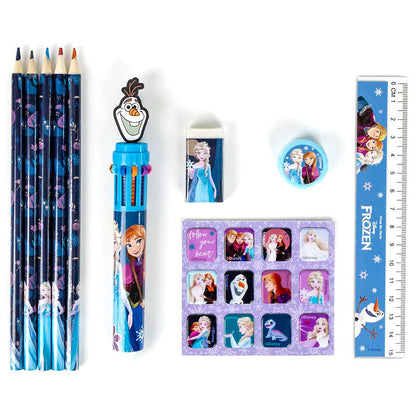 Set de papelería Disney Frozen con lápices, regla, pegatinas y libreta - 2