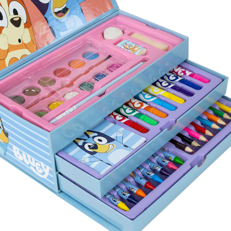 Maletín de papelería para colorear Bluey con bandejas interiores - 2