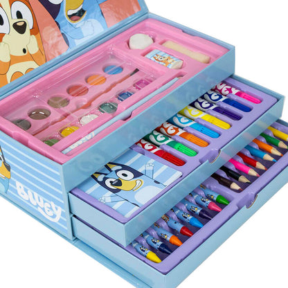 Maletín de papelería para colorear Bluey con bandejas interiores - 2