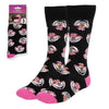 Calcetines negros Disney con estampado del Gato de Cheshire y detalles rosas