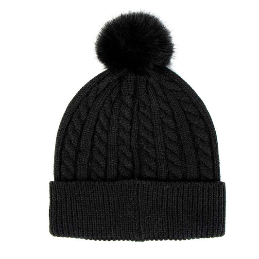 Set negro de gorro con pompón y guantes sin dedos Wednesday - 3