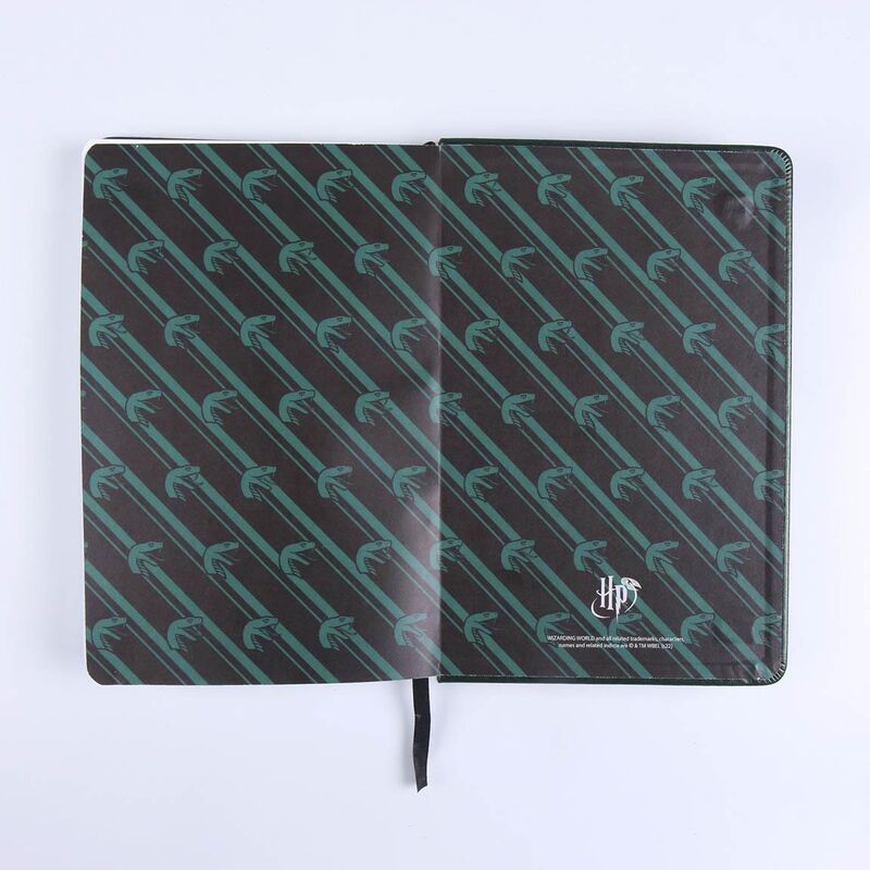 Cuaderno A5 verde de Slytherin Harry Potter con cierre elástico - 4