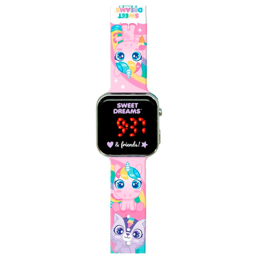 Reloj LED Sweet Dreams de unicornio con correa rosa - 2