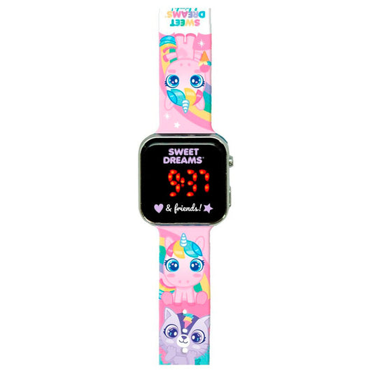 Reloj LED Sweet Dreams de unicornio con correa rosa - 2