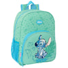 Mochila Disney Stitch Aloha verde de 42 cm con bolsillo frontal