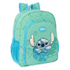 Mochila verde agua de Stitch Disney con bolsillo frontal