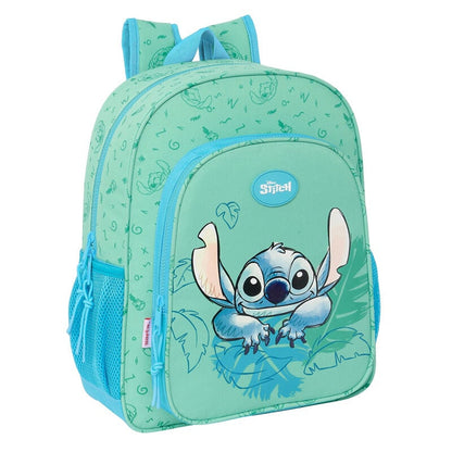 Mochila verde agua de Stitch Disney con bolsillo frontal